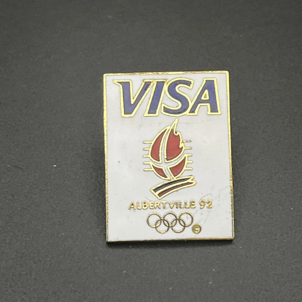 1992 Albertville‎ Winter Olympics Visa Credit Card Sponsor Lapel Hat Pin